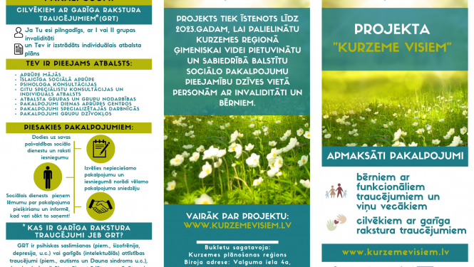 Projekta “Kurzeme visiem” ietvaros pieaug pieejamais atbalsts 