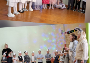 Filiālē “Iļģi” 8. aprīļa rītā, ar krāšņu koncertu viesojās  Durbes PII “Ābolītis” bērni